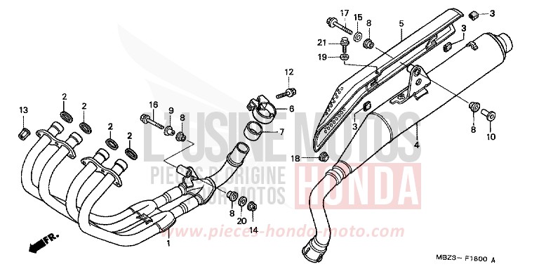 EXHAUST MUFFLER for Hornet S CANDY TAHITIAN BLUE (PB215) from 2000
